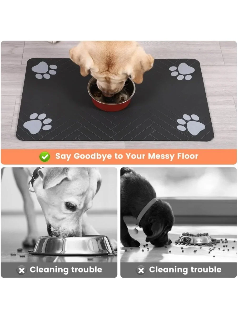 New Pet Feeding Mat-Absorbent Pet Placemat for Food and Water Bowl 12